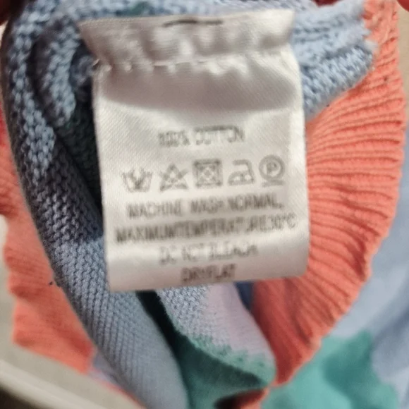 OXKNIT Short Sleeve Knit Polo Cardigan Abstract Wave Pattern Summer Knit - Picture 6 of 6